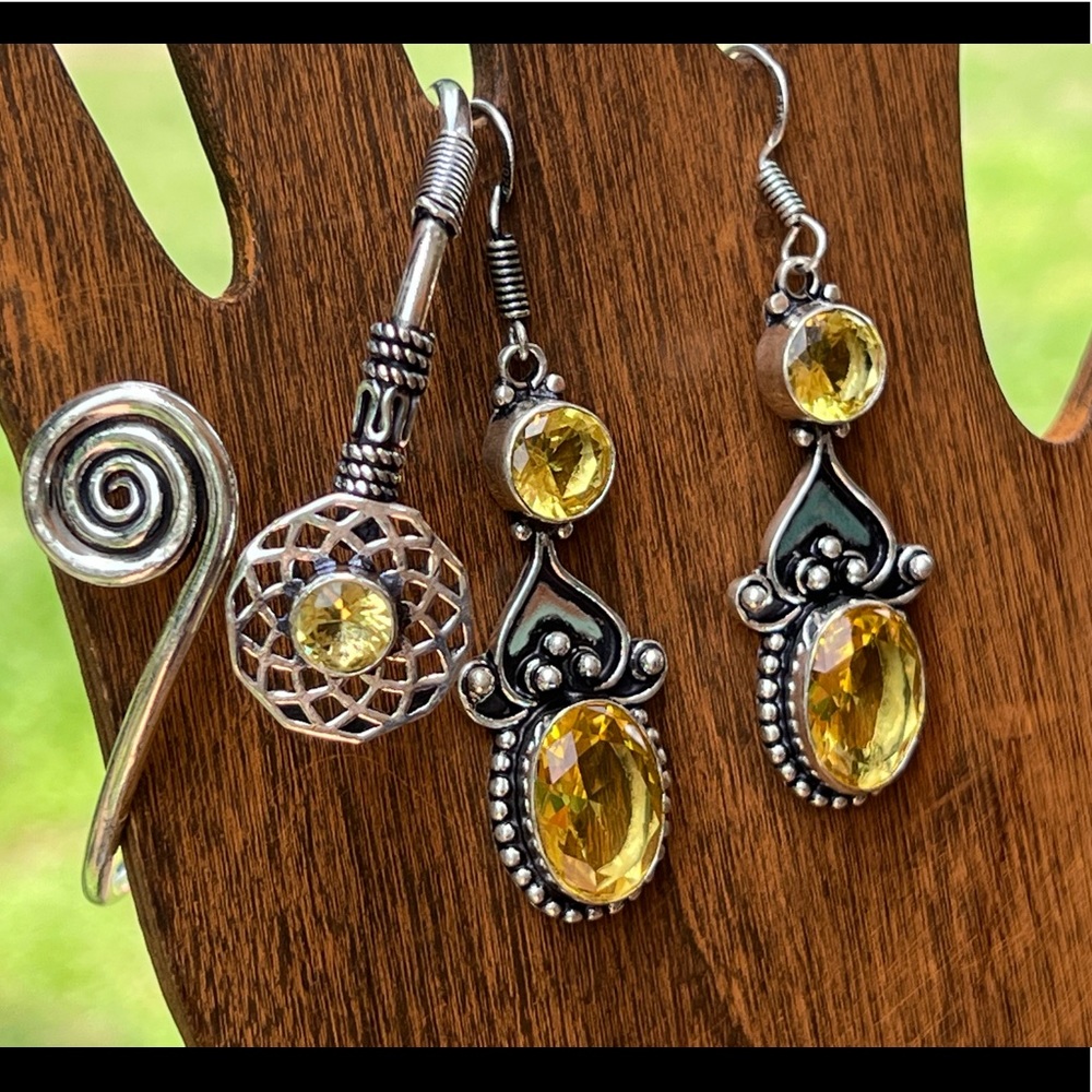 Citrine silver set Boho - Bohemian